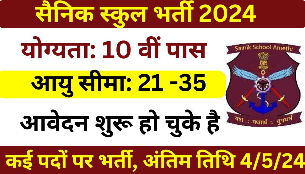 Sainik School LDC Recruitments 2024: सैनिक स्कुल में LDC के पदों पर निकली भारती, आवेदन शुरू!
