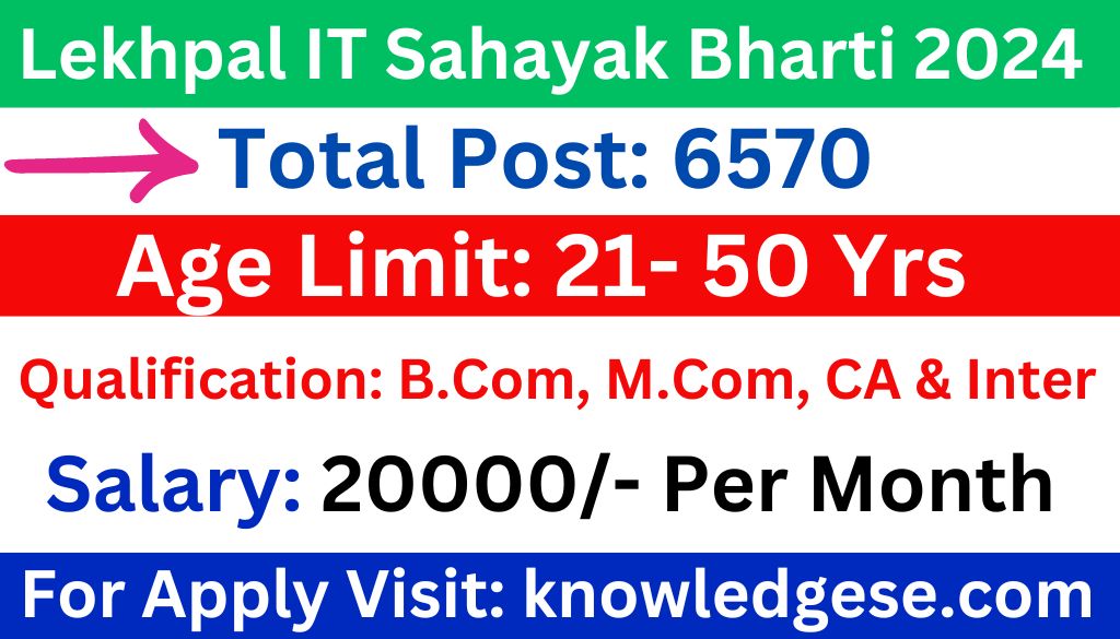 Bihar Lekhpal IT Sahayak Bharti 2024 for 6570 Post Online Apply
