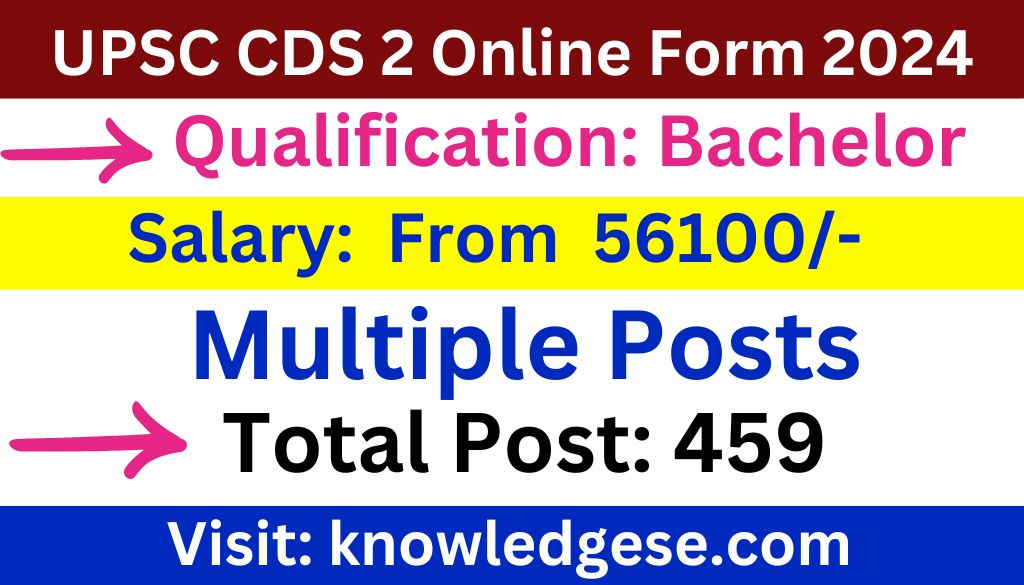 UPSC CDS 2 Online Form 2024 For 459 Post, Check Eligibility And Apply
