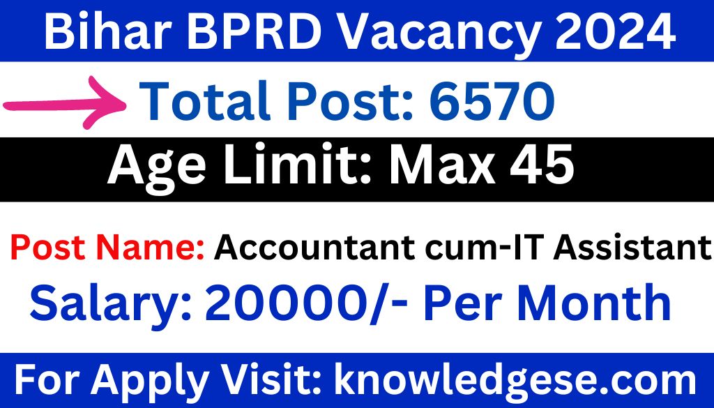 Bihar Accountant cum IT Assistant Online Form 2024 For 6570 Post, Apply Online
